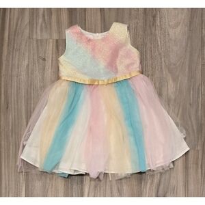Bonnie Jean Metallic Ombre Tulle Toddler Girl Dress Size 24 Months